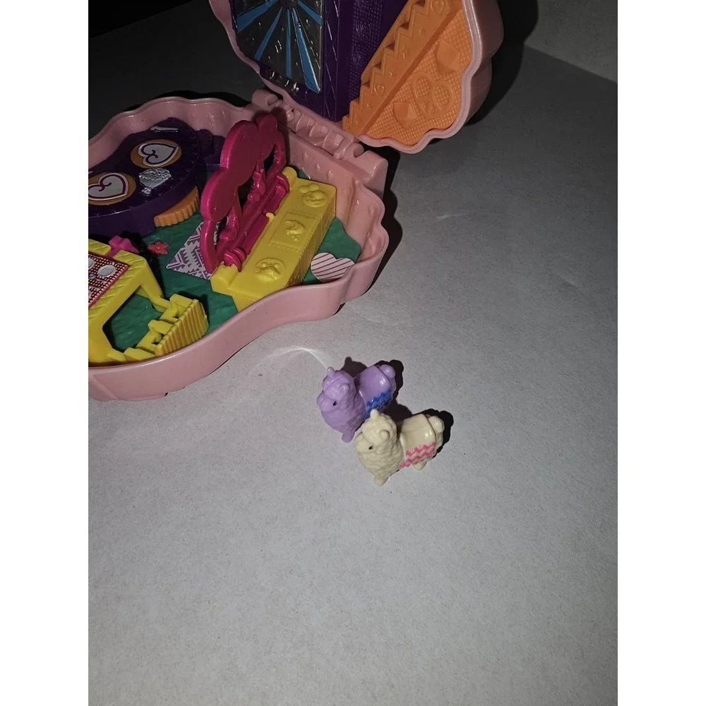 Polly Pocket‎ Compact Lot Llama & Fruit Book Playsets w Figures Mattel 2019